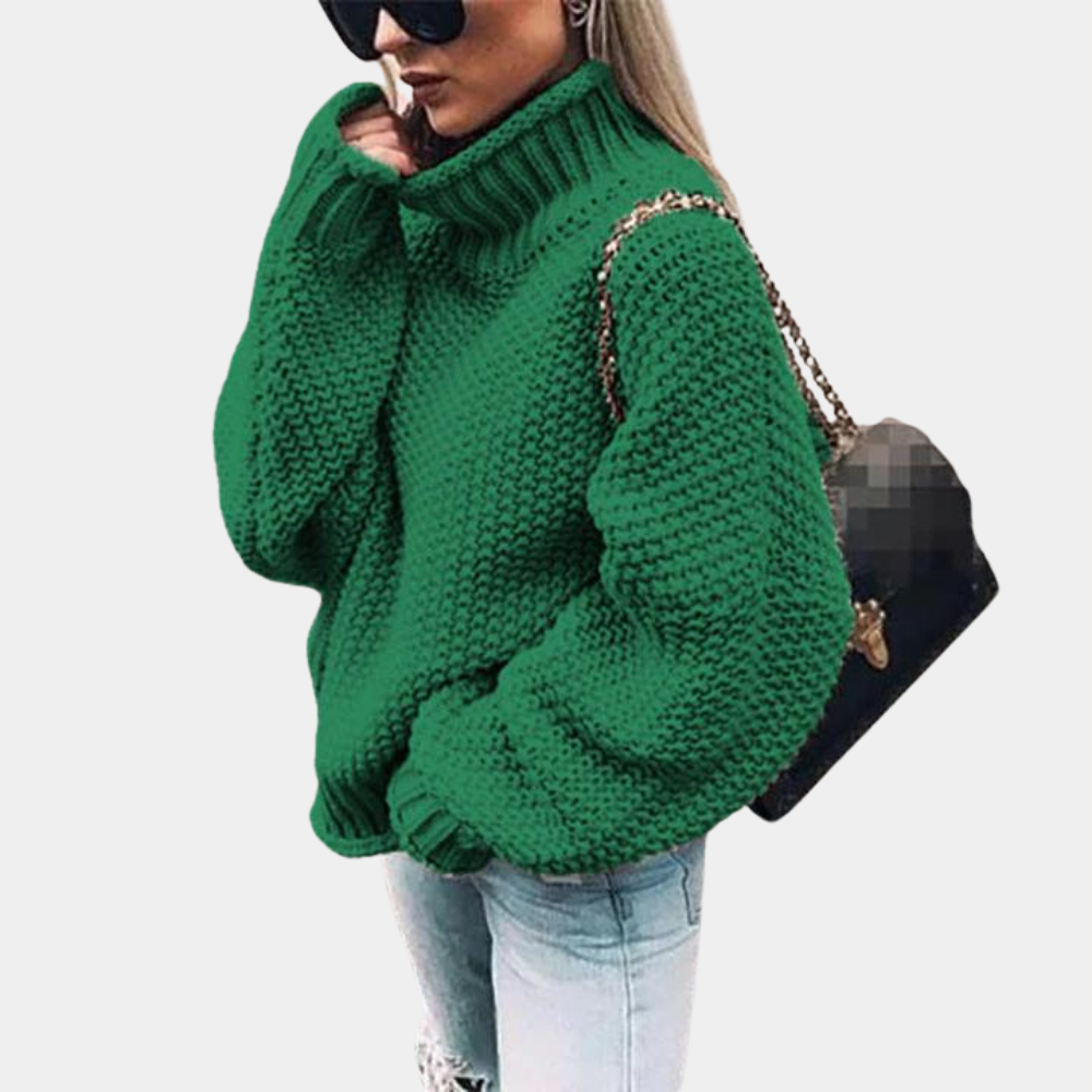 Pull Torsadé Emma Femme | Col Roulé Oversize, Maille Épaisse 3