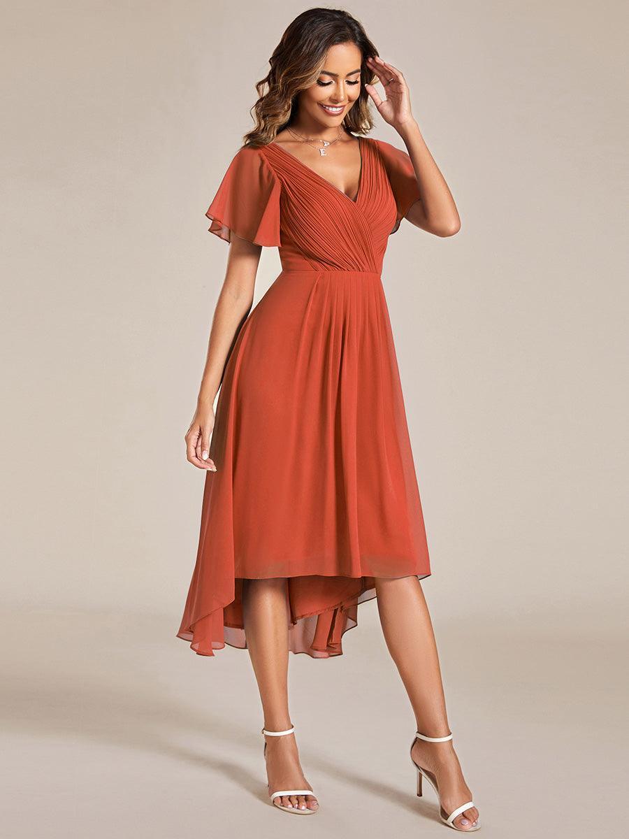 Robe Aline Chic | Robe de Soirée Fluide, Col V Élégant 1