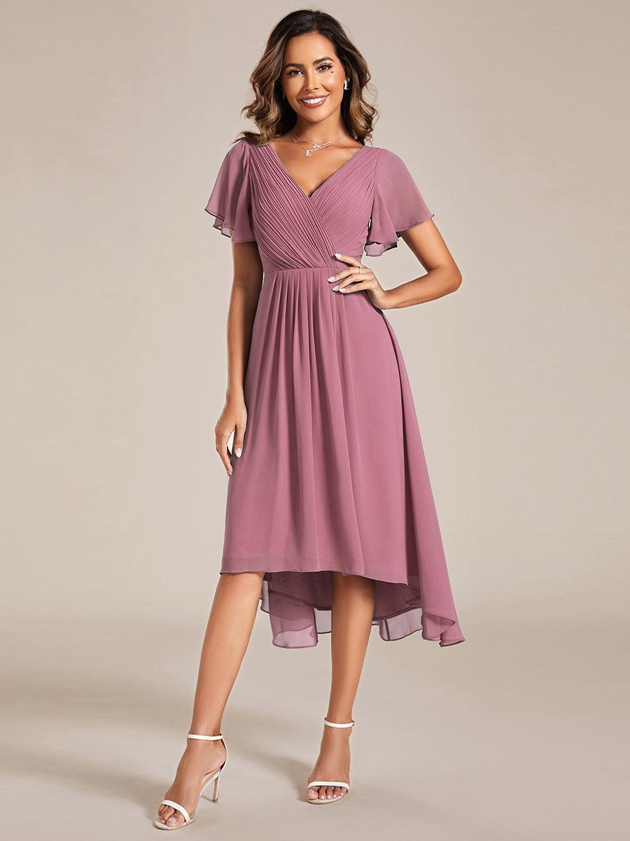 Robe Aline Chic | Robe de Soirée Fluide, Col V Élégant 10