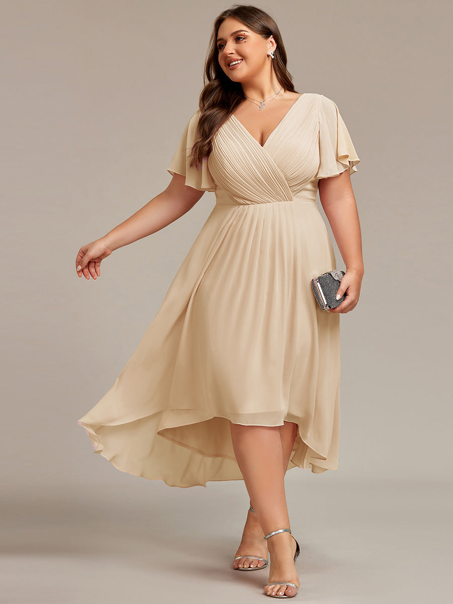 Robe Aline Chic | Robe de Soirée Fluide, Col V Élégant 12