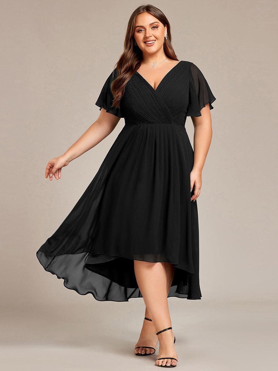 Robe Aline Chic | Robe de Soirée Fluide, Col V Élégant 14