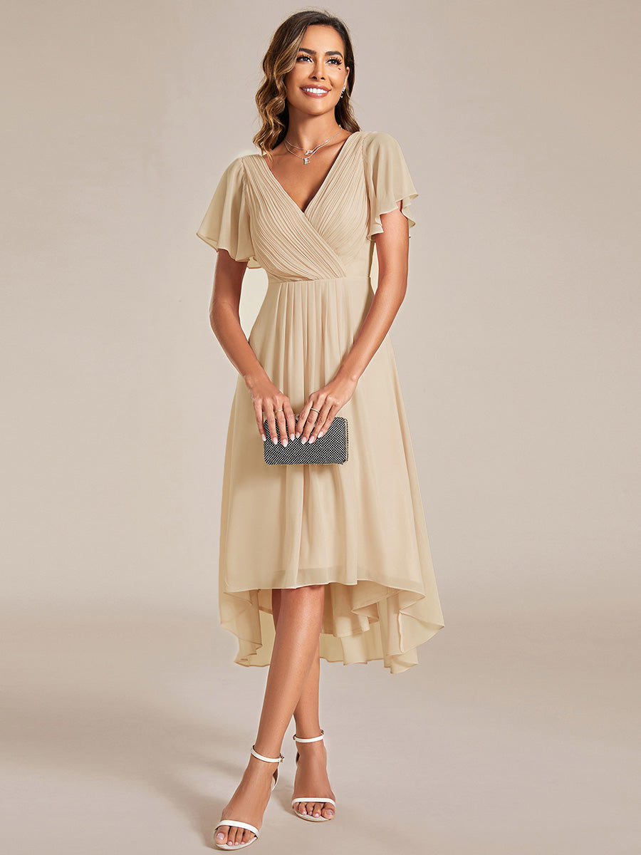 Robe Aline Chic | Robe de Soirée Fluide, Col V Élégant 16