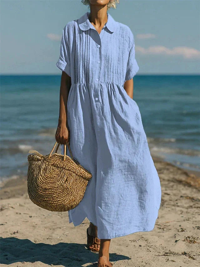Robe Chemise Léna | Coton Fluide, Style Décontracté Femme 1