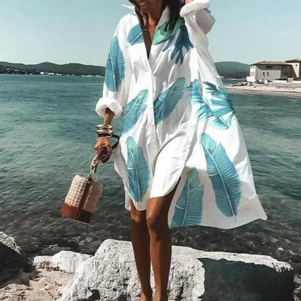 Robe Chemise Longue Bella Femme | Tissu Léger, Manches Longues, Blanche 8