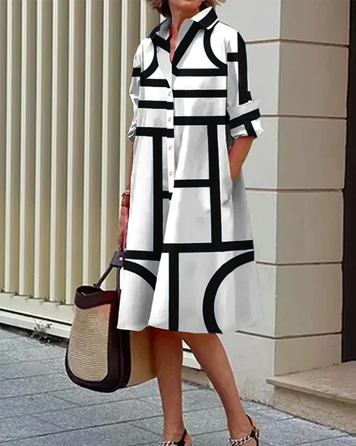 Robe Cléophée Longue Femme | Imprimé Géométrique, Poches Pratiques 7