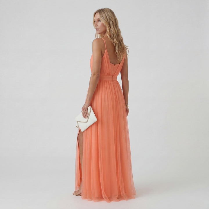 Robe Longue Pêche Femme | Col V, Jupe Fluide et Aérienne 4