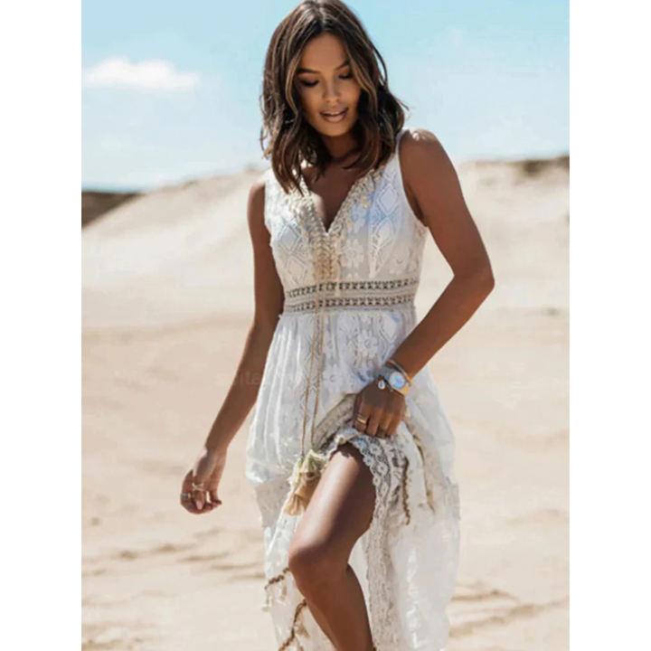 Robe longue Bianca | Style bohème fluide, légère et confortable 3