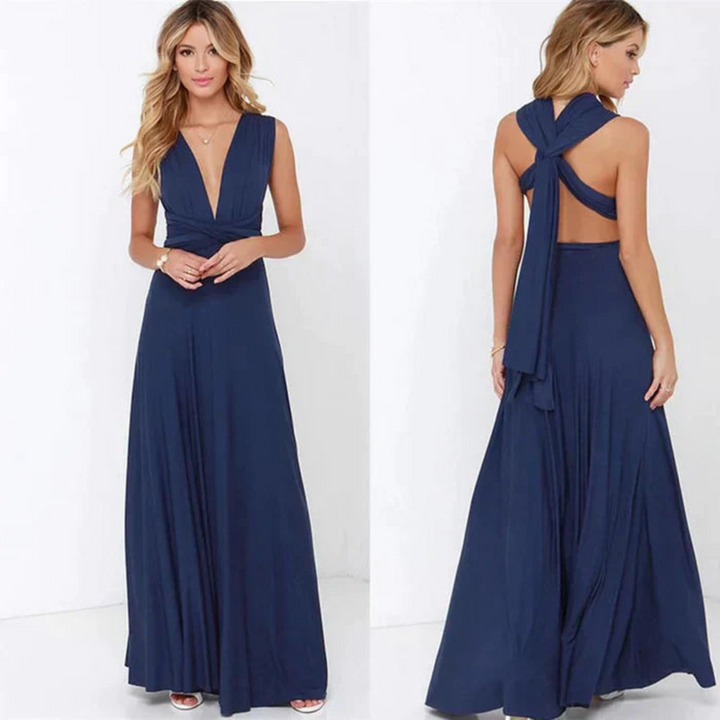 Robe longue Eléa | Design Modulable en Polyester Fluide, Élégante et Polyvalente 3