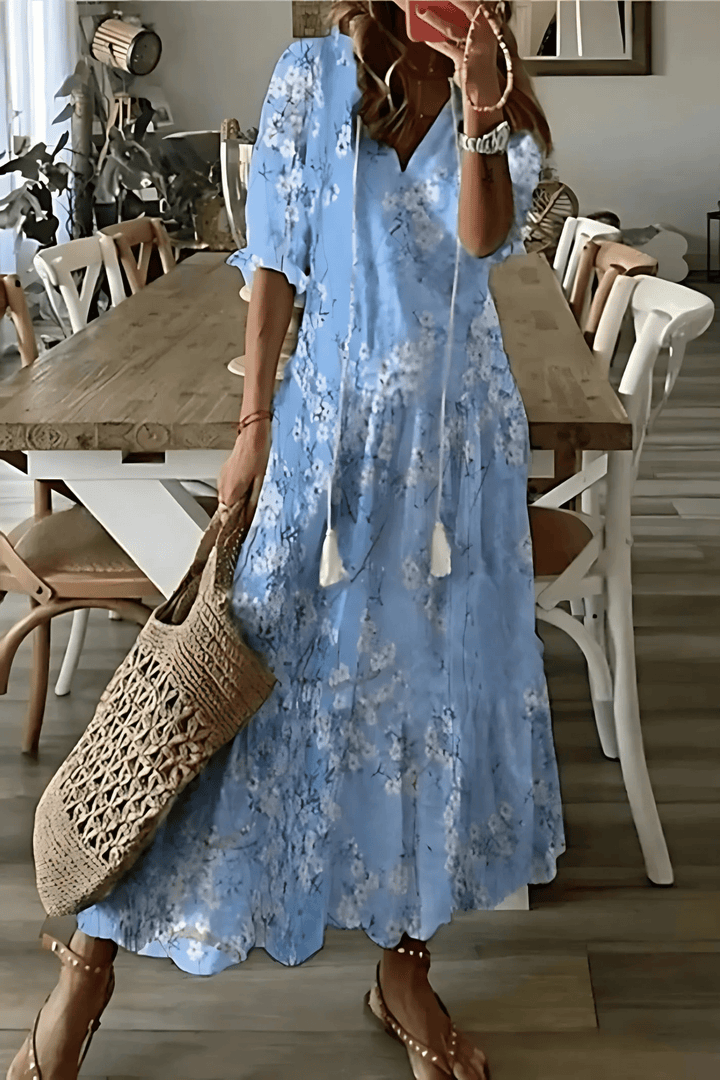 Robe midi Juliette Femme | Imprimé Délicat, Tissu Léger, Élégance Chic 4