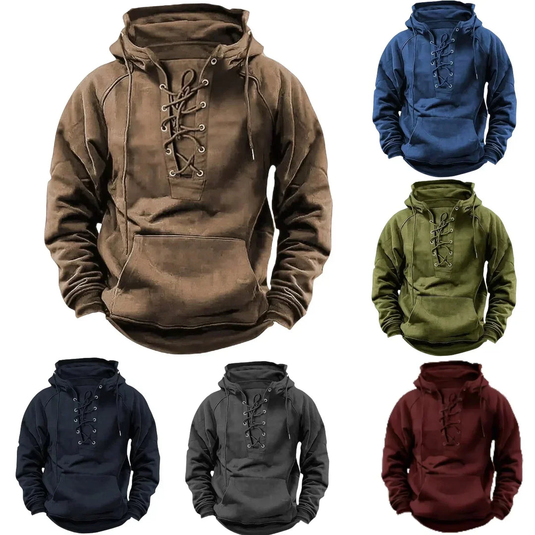Sweat à Capuche Épais Léo Homme | Style Rétro et Chaud 1