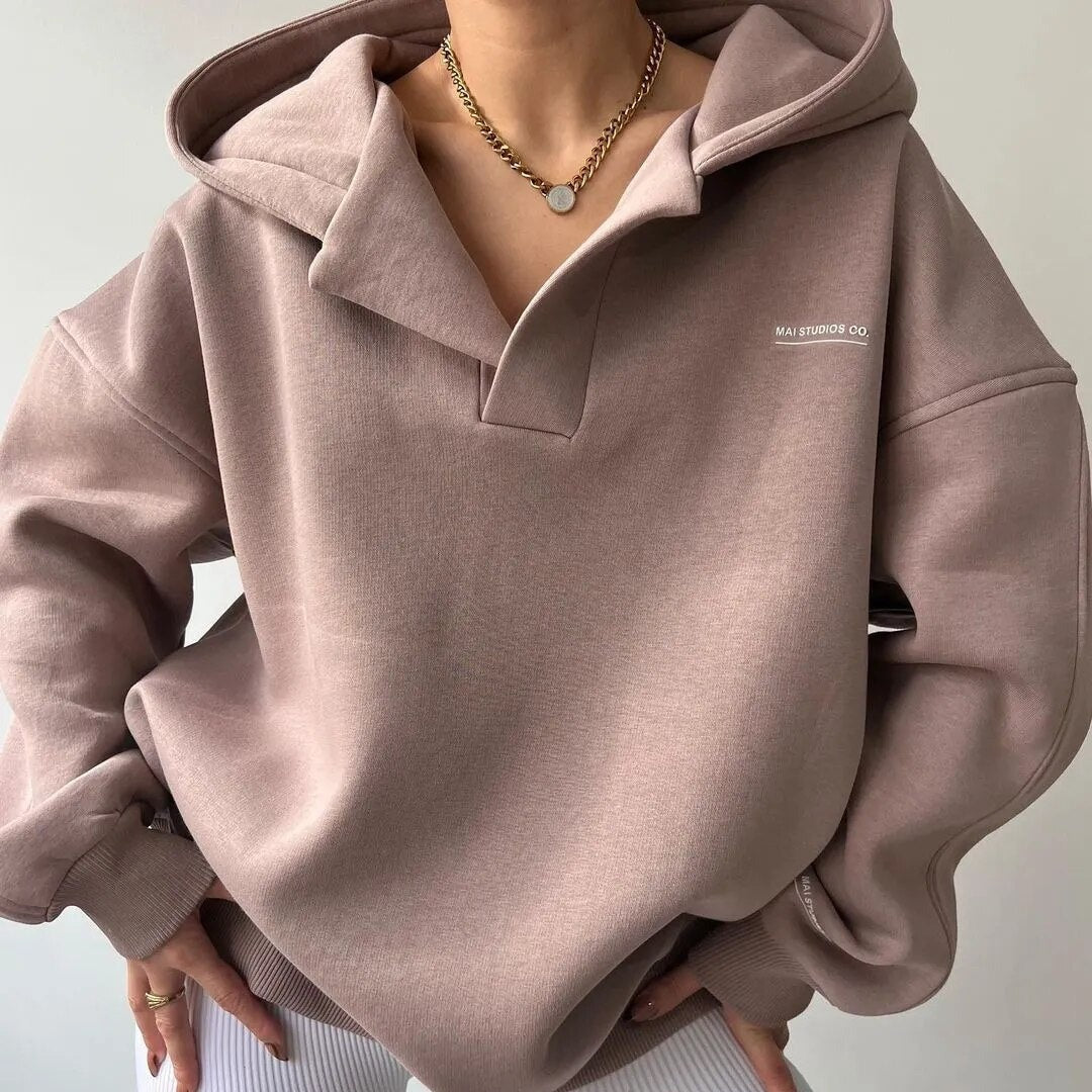 Sweat à Capuche Oversize Agathe Femme | Design Minimaliste, Tissu Isolant 0