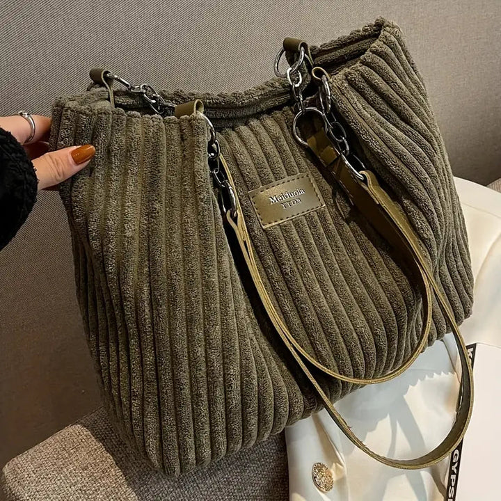 Sac Camillia | Sac à main femme en velours côtelé, spacieux et fonctionnel 0