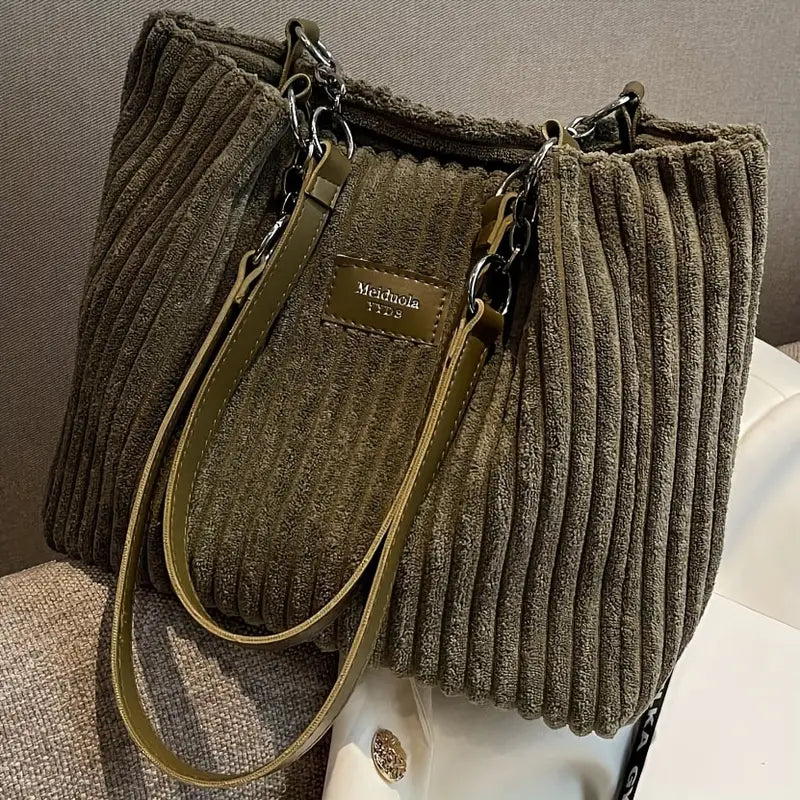 Sac Camillia | Sac à main femme en velours côtelé, spacieux et fonctionnel 1