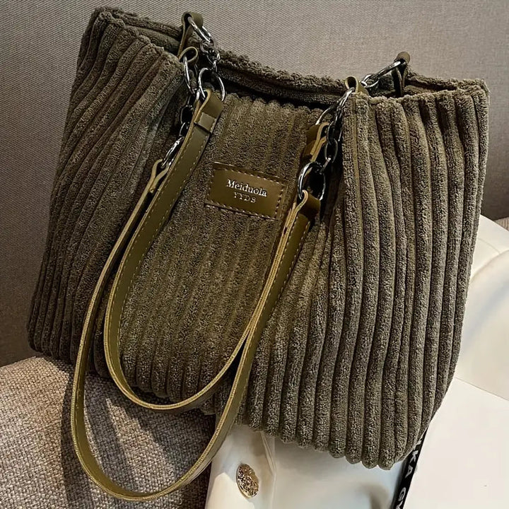 Sac Camillia | Sac à main femme en velours côtelé, spacieux et fonctionnel 1