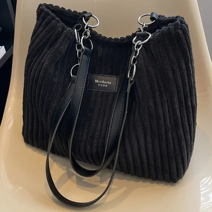 Sac Camillia | Sac à main femme en velours côtelé, spacieux et fonctionnel 6