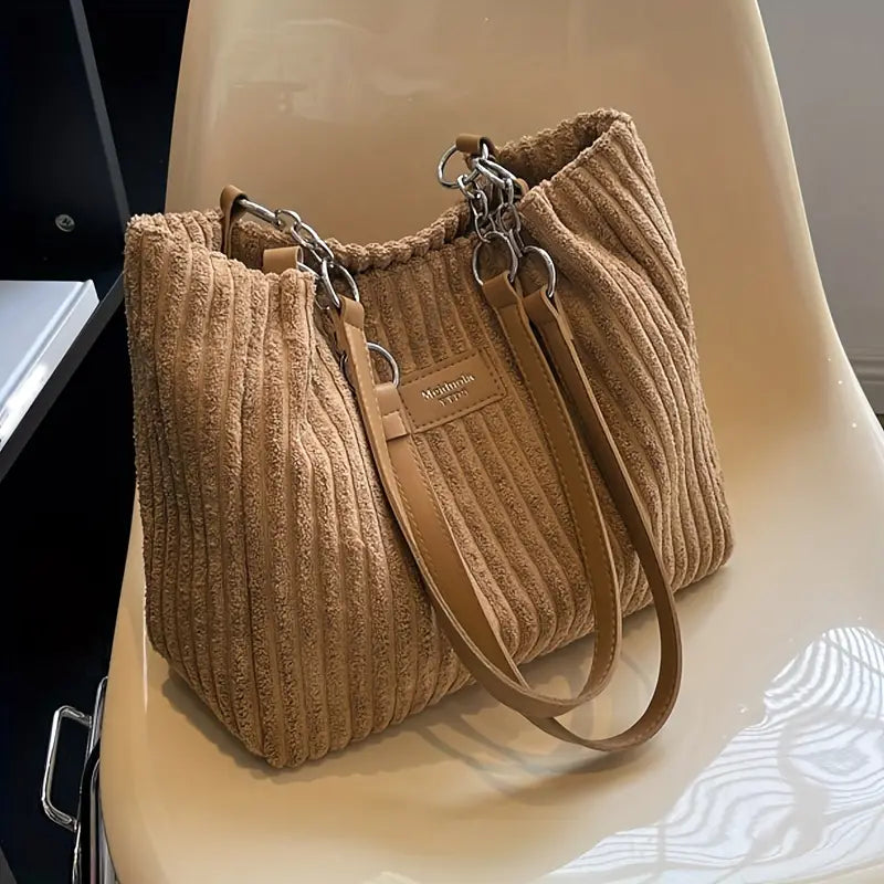 Sac Camillia | Sac à main femme en velours côtelé, spacieux et fonctionnel 7