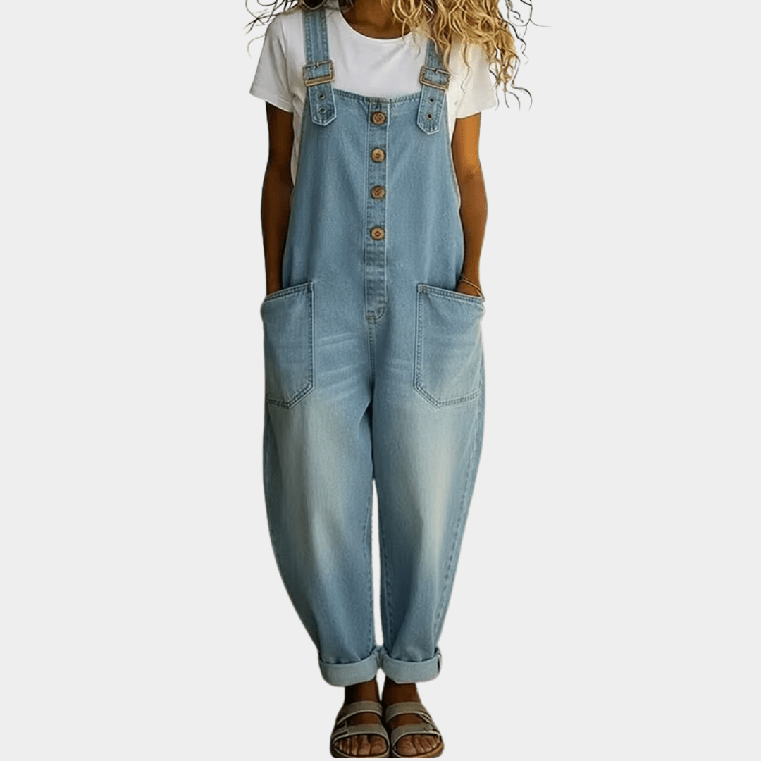 Salopette Selena | Salopette en jean femme, bretelles réglables et jambes larges 1