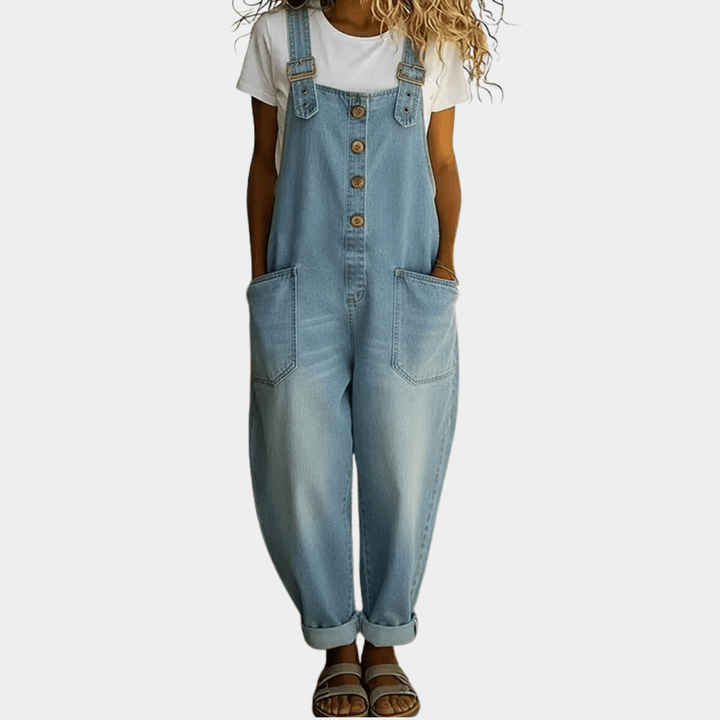 Salopette Selena | Salopette en jean femme, bretelles réglables et jambes larges 1