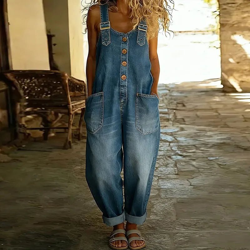 Salopette Selena | Salopette en jean femme, bretelles réglables et jambes larges 2