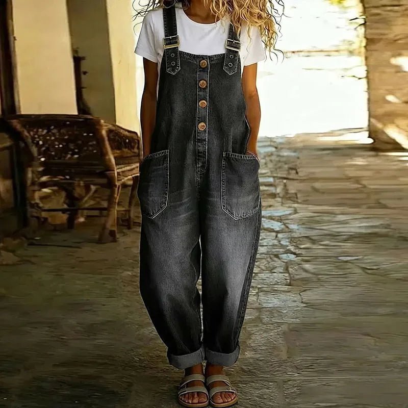 Salopette Selena | Salopette en jean femme, bretelles réglables et jambes larges 4