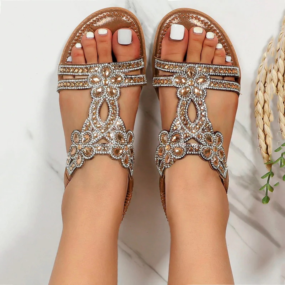 Sandales Femme Odile | Strass & Cristaux, Style Bohème Estival 11