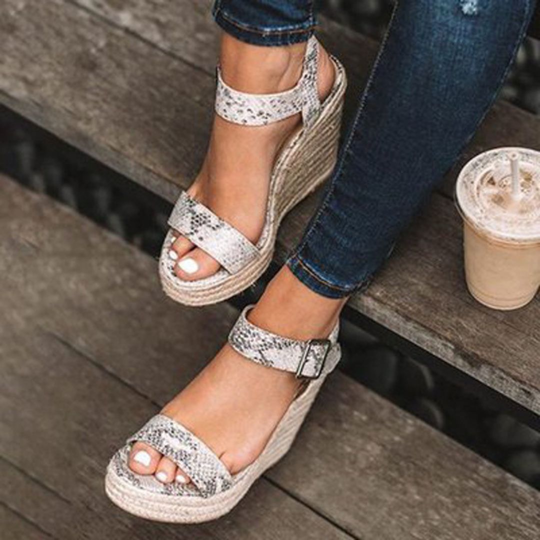 Sandales Solène Compensées Femme | Jute Naturel & Cuir Verni, Bride à Boucle 5