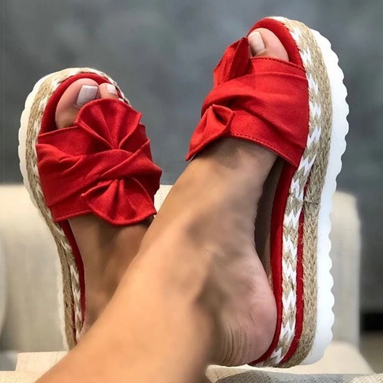 Sandales à Nœud Claudia Femme - Rouge