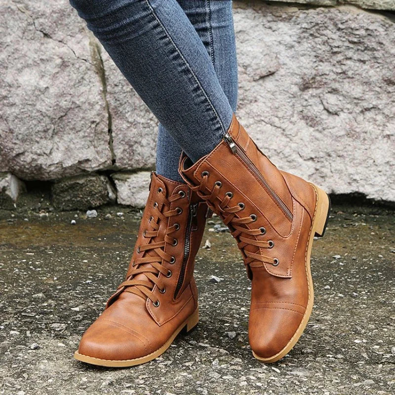 Bottes Lacées Julia Femme | Fermeture Éclair, Style Urbain 0