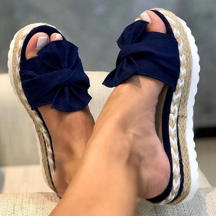 Sandales à Nœud Claudia Femme - Bleu