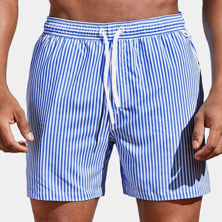 Short Rayé Leo | Coton, Taille Élastiquée & Cordon de Serrage 0