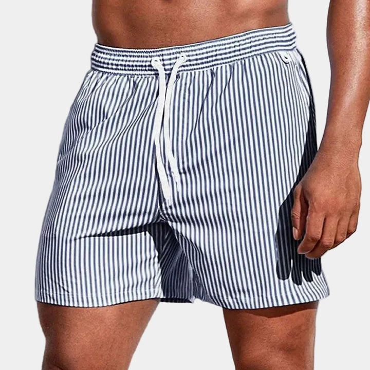 Short Rayé Leo | Coton, Taille Élastiquée & Cordon de Serrage 1