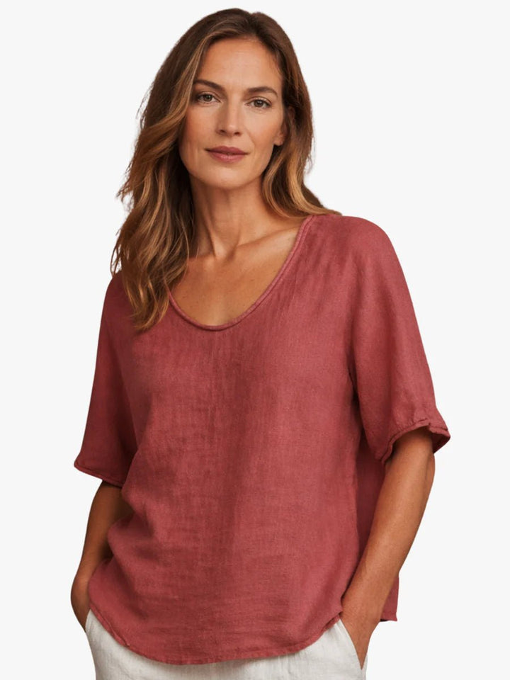 T-shirt Talia | Manches Courtes, Col V & Imprimé Numérique Femme 1