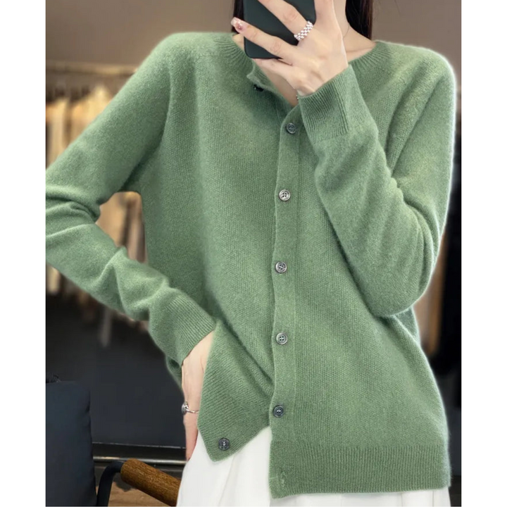 Veste Véra | Tricot 100% Laine Mérinos, Encolure Ronde, Coupe Ajustée 10