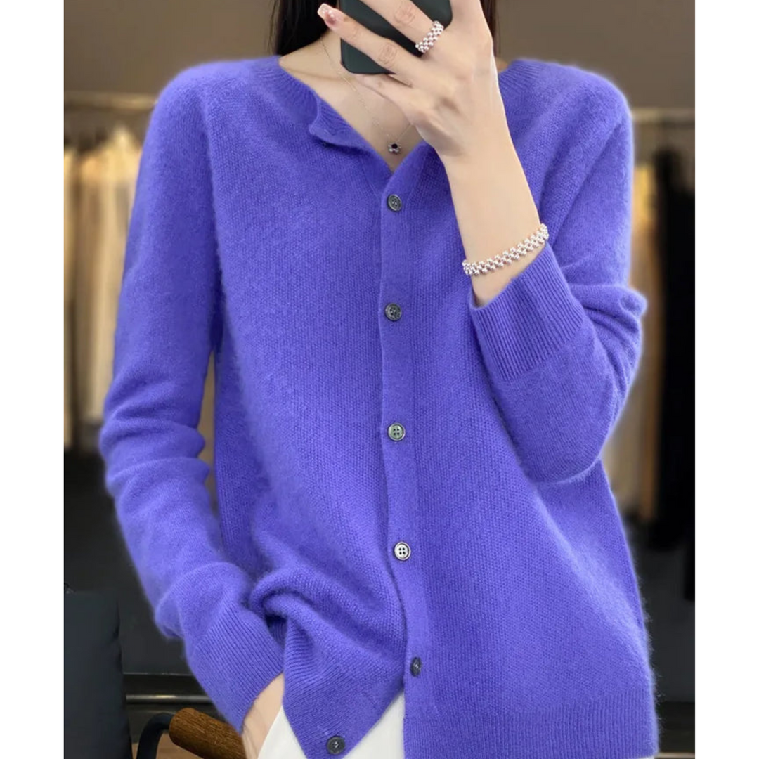Veste Véra | Tricot 100% Laine Mérinos, Encolure Ronde, Coupe Ajustée 2