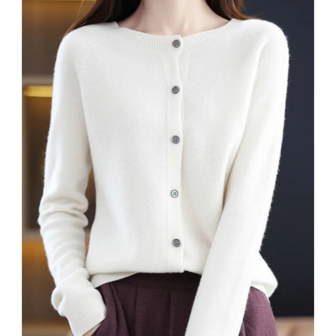 Veste Véra | Tricot 100% Laine Mérinos, Encolure Ronde, Coupe Ajustée 4