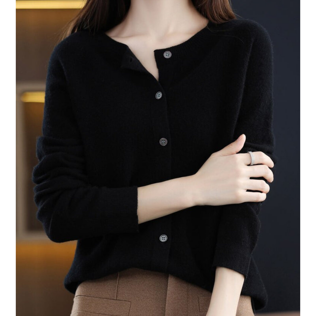 Veste Véra | Tricot 100% Laine Mérinos, Encolure Ronde, Coupe Ajustée 5