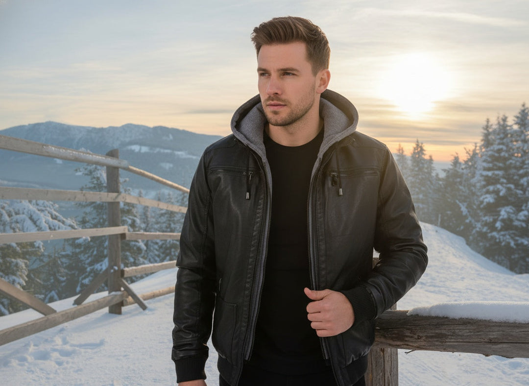 Veste en cuir Laurent | Élégante et ajustée, cuir authentique pour homme 3
