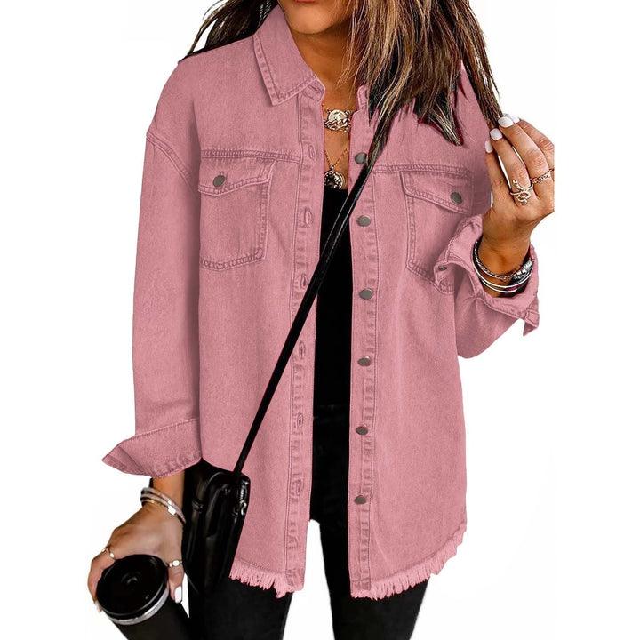 Veste en denim Viona | Ourlet effiloché, coupe ample pour femme 8