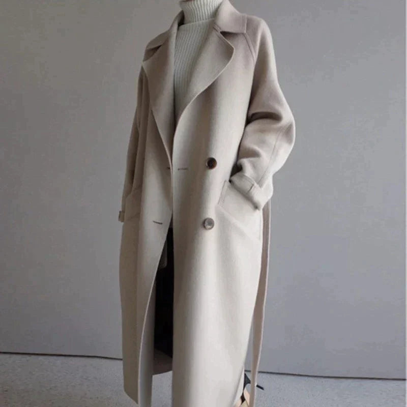 Manteau en Laine Long Isabelle - Beige
