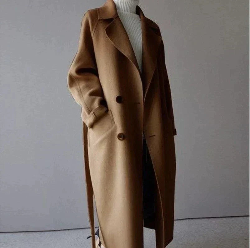 Manteau en Laine Long Isabelle - Marron