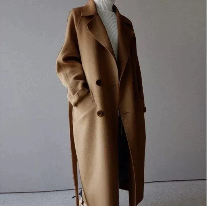 Manteau en Laine Long Isabelle - Marron