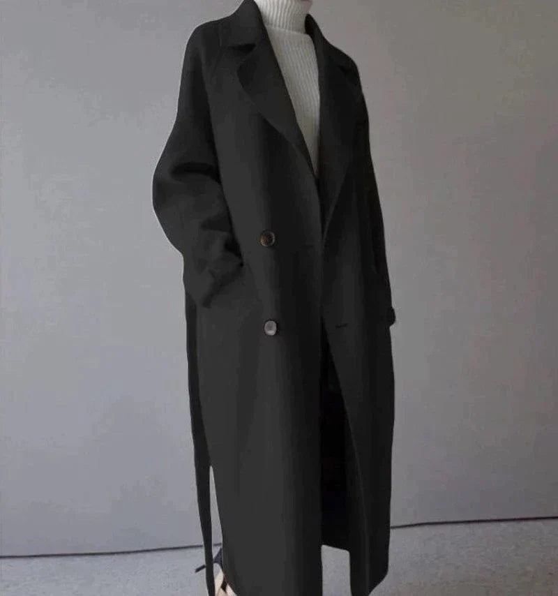 Manteau en Laine Long Isabelle - Noir
