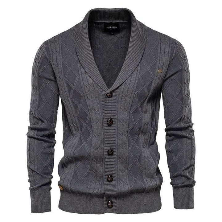 Cardigan Maille Gaufrée Vincent | Style Rétro pour Homme 0