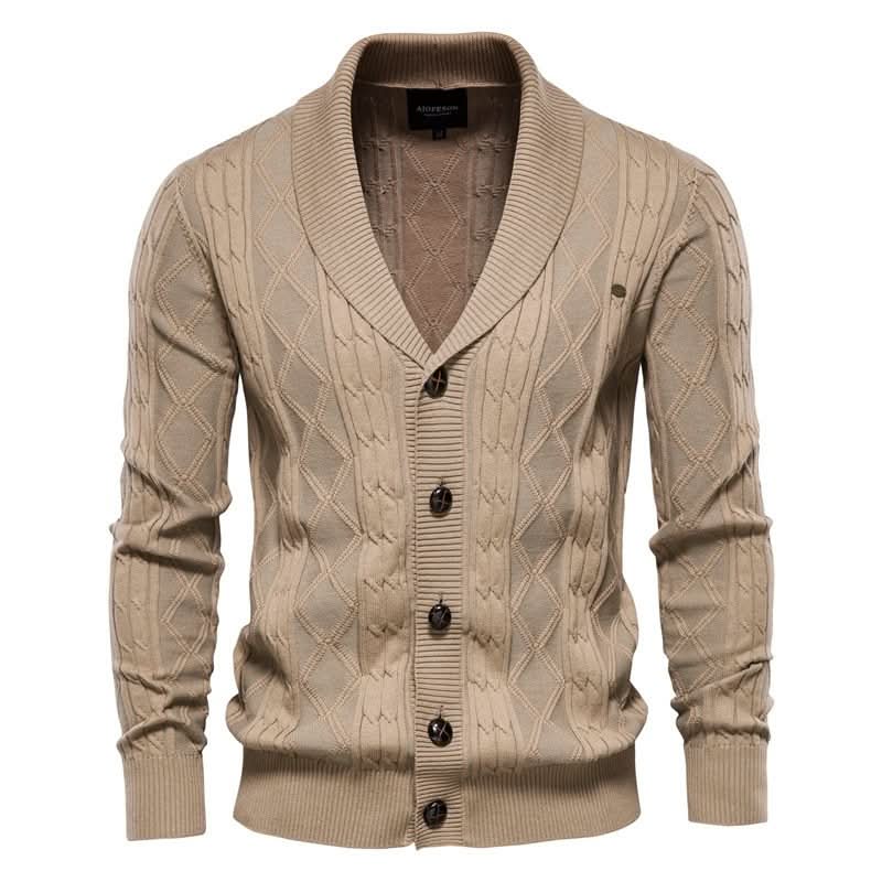 Cardigan Maille Gaufrée Vincent | Style Rétro pour Homme 3