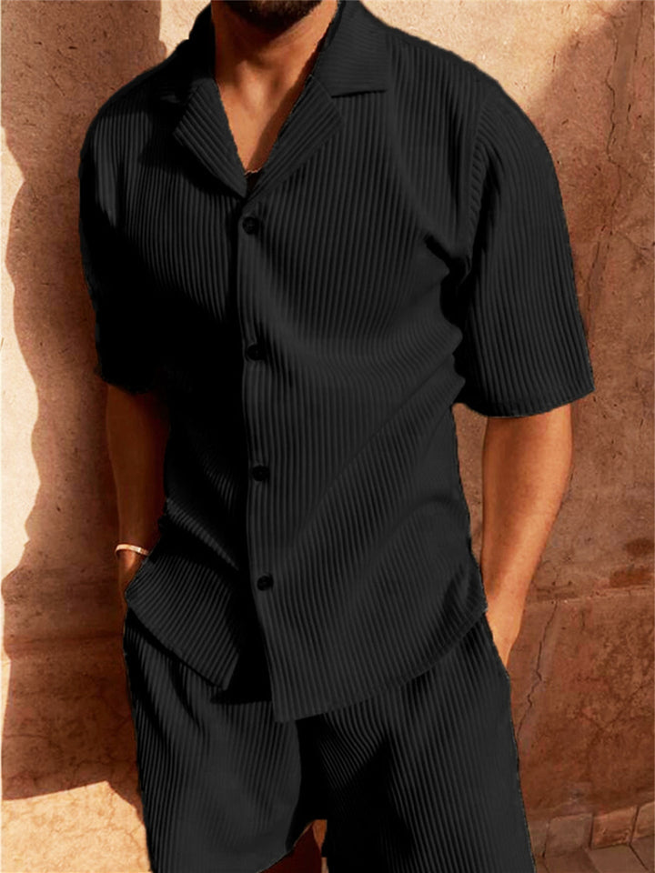 Ensemble Chemise et Short Antoine Homme | Tissu Texturé, Col Ouvert 1