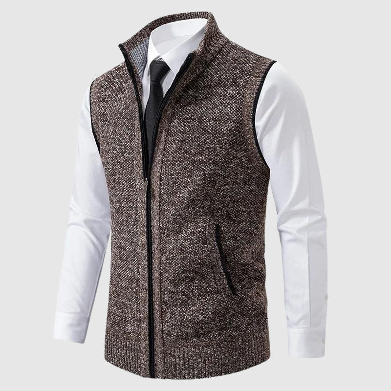 Gilet en Laine Gabin | Sans Manches, Col Rabattu pour Homme 1