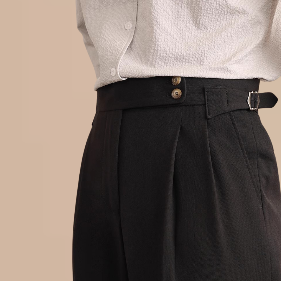Pantalon à Pinces Hugo | Taille Haute pour Homme, Revers Soignés 1