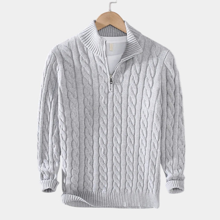 Pull Demi-Zip Torsadé Louis Homme | Col Montant et Chaud 2