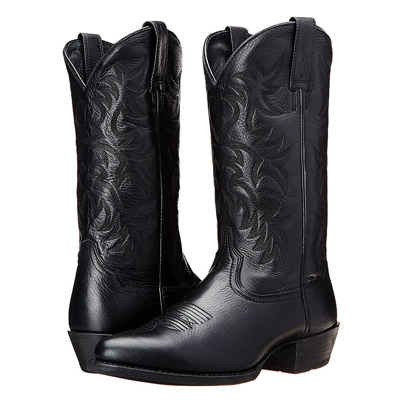 Bottes Western Louis Homme | Cuir Texturé, Bout Pointu, Talon Cubain 0