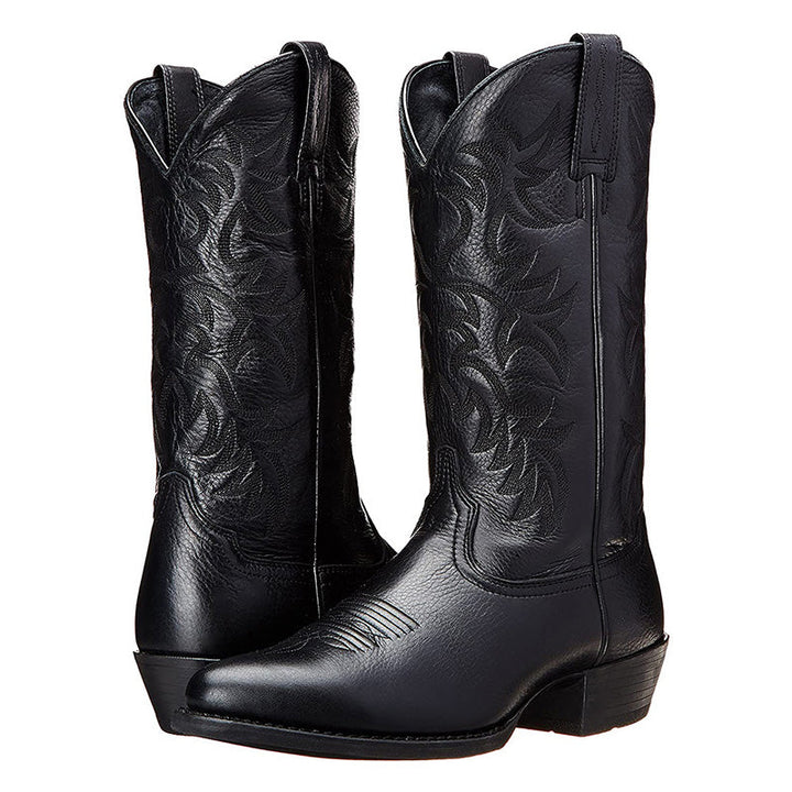 Bottes Western Louis Homme | Cuir Texturé, Bout Pointu, Talon Cubain 0
